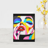 Vrouwelijke abstracte modeontwerper voor vrouwen kaart (Gele Bloem)
