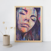 Vrouwelijke Abstracte Paarse vrouw krabbel Art Pri Poster