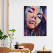 Vrouwelijke Abstracte Paarse vrouw krabbel Art Pri Poster