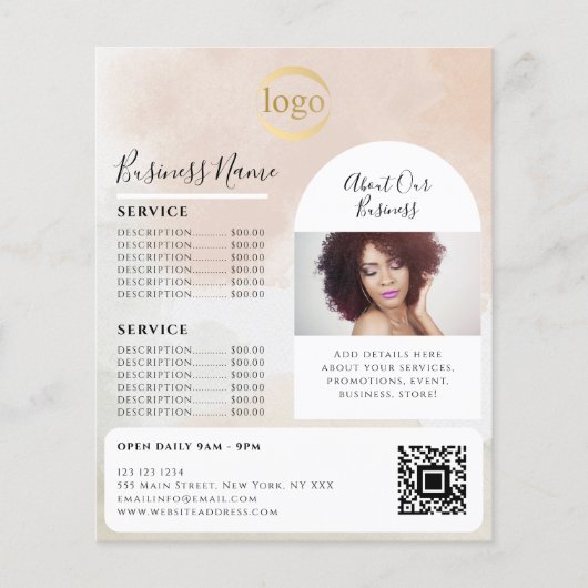 Vrouwelijke Abstracte Waterverf Paint Promotional Flyer (Voorkant)