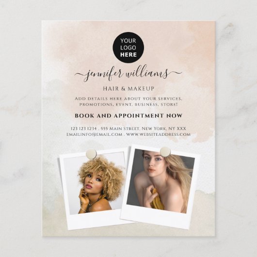 Vrouwelijke Abstracte Waterverf Paint Promotional Flyer (Voorkant)