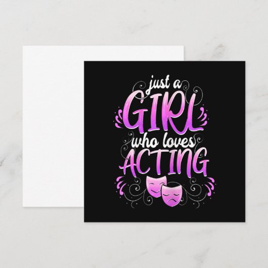 Vrouwelijke Actress Girl die uitzendmusicals actie Bedankkaart (Voorkant / Achterkant)