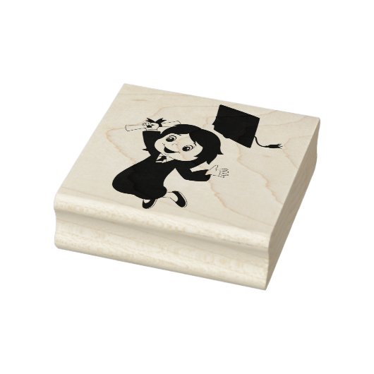 Vrouwelijke afgestudeerde rubberen stempel (Stempel)