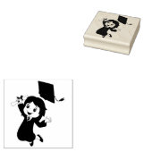 Vrouwelijke afgestudeerde rubberen stempel (Gestempeld)