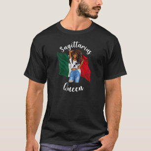 Vrouwelijke Afro Mexicaanse Sagittarius Queen Zodi T-shirt