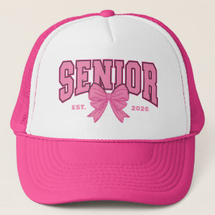 Vrouwelijke Afstudeerflirt Senior 2026 Roze Strik Trucker Pet