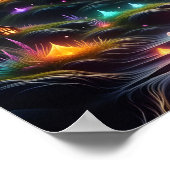 Vrouwelijke Alien wandelt door twinkelende buitena Poster (Hoek)