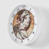  vrouwelijke Alphonse Mucha Clock (Hoek)
