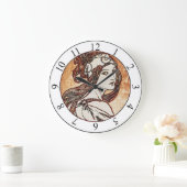  vrouwelijke Alphonse Mucha Clock Grote Klok (Huis)