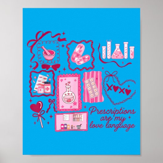Vrouwelijke Apotheek Tech Valentijn Prescriptie Poster (Voorkant)