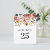 Vrouwelijke aquarel bloem bewerkbare leeftijd verj briefkaart (Staand voorkant)