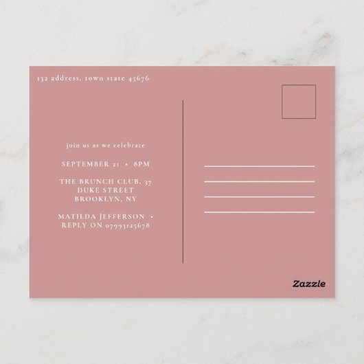 Vrouwelijke aquarel bloem bewerkbare leeftijd verj briefkaart (Achterkant)