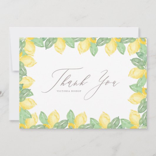 Vrouwelijke Aquarel Citroen Frame Trouw Bedankt (Voorkant)