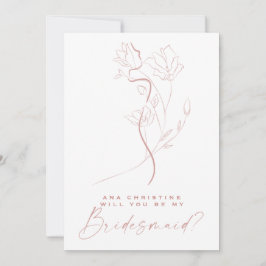 Vrouwelijke Art Blush Roze Bloem Bruidsmeisje Voor Kaart