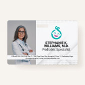 vrouwelijke arts | Pediatrie Baby Logo Badge (Voorkant)