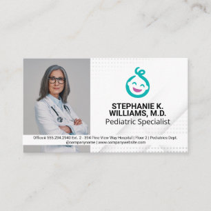 vrouwelijke arts Pediatrie Baby Logo Visitekaartje