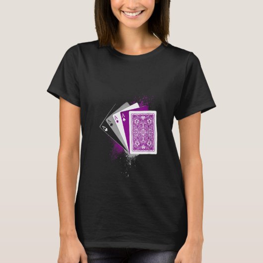 Vrouwelijke asexualiteit Vlaggenspeelkaarten T-shirt (Voorkant)