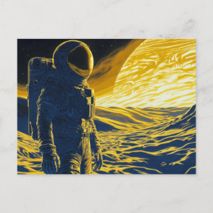 Vrouwelijke astronaut briefkaart