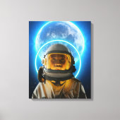 vrouwelijke astronaut en maan canvas afdruk (Voorkant)