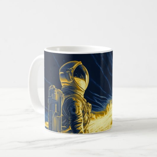 Vrouwelijke astronaut koffiemok (Voorkant links)