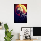 Vrouwelijke Astronaut Poster (Thuiskantoor)