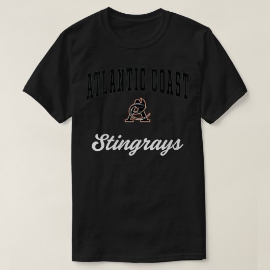 Vrouwelijke Atlantische kust Hoge School Stingrays T-shirt (Design voorkant)