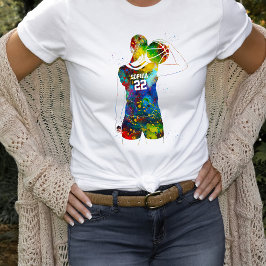 Vrouwelijke basketbalspeler t-shirt