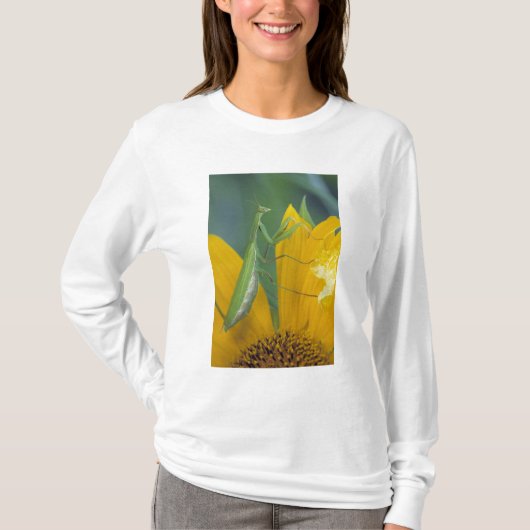 Vrouwelijke bidsprinkhaan t-shirt (Voorkant)