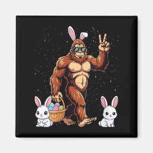Vrouwelijke bigfoot Pasen dag konijn grappig Pasen Magneet