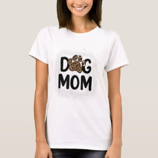 Vrouwelijke blaasjeshond Dog mama Paw Leopard T-shirt