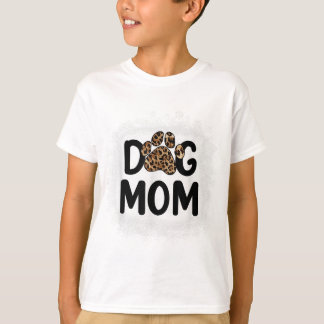 Vrouwelijke blaasjeshond Dog mama Paw Leopard T-shirt