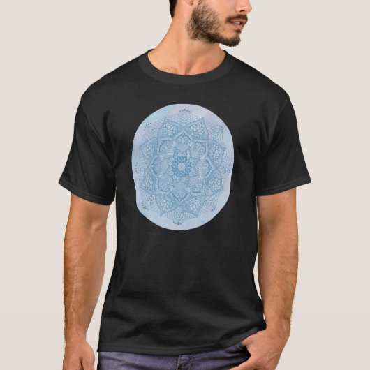 vrouwelijke blauw ventilator Zen Boho Lotus M T-shirt (Voorkant)