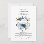 Vrouwelijke blauwe bloemen viering van het leven | kaart (Voorkant)