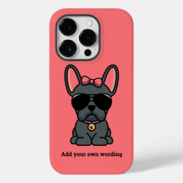 Vrouwelijke Blauwe Franse Bulldog Case-Mate iPhone 14 Pro Hoesje