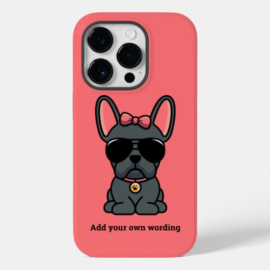 Vrouwelijke Blauwe Franse Bulldog Case-Mate iPhone Case (Achterkant)
