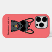 Vrouwelijke Blauwe Franse Bulldog Case-Mate iPhone Case (Achterkant (horizontaal))