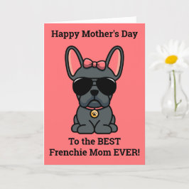 Vrouwelijke Blauwe Franse Bulldog Moederdag kaart