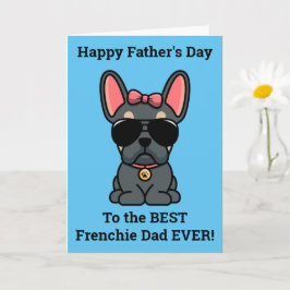 Vrouwelijke Blauwe Tan Franse Bulldog Vaderdag kaa Kaart