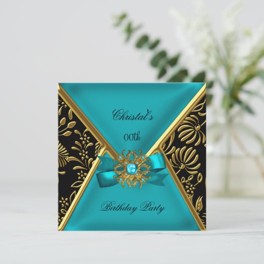 Vrouwelijke Blauwgroen gouden gouden Damascus Kaart (Staand voorkant)