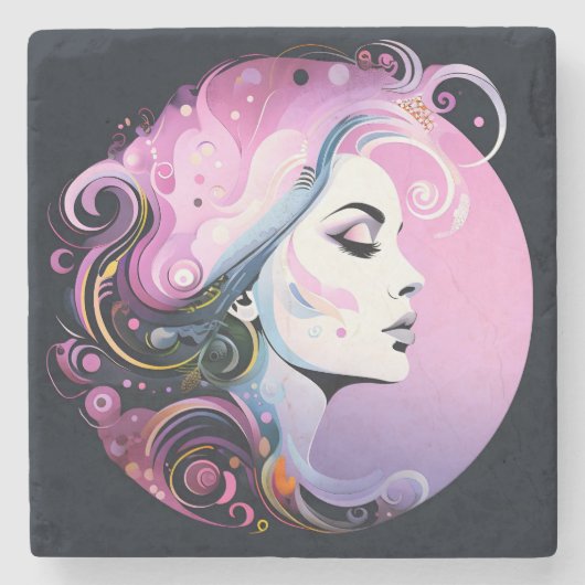 "Vrouwelijke bloei" Schoonheid van vrouwen Stenen Onderzetter (Voorkant)