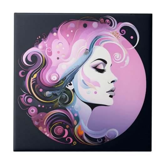 "Vrouwelijke bloei" Schoonheid van vrouwen Tegeltje (Voorkant)