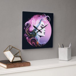 "Vrouwelijke bloei" Schoonheid van vrouwen Vierkante Klok