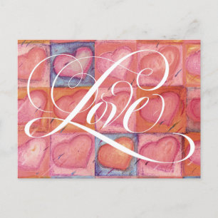 Vrouwelijke Bloeiende LIEFDE Kalligrafie Lettering Feestdagenkaart