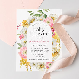 Vrouwelijke bloemboog meisje Baby shower Kaart