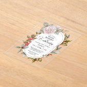 Vrouwelijke Bloemen December 100ste Verjaardagsfee Acryl Uitnodigingen (Laagn)