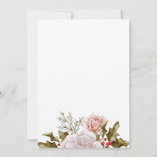 Vrouwelijke Bloemen December Verjaardag Viering Kaart (Achterkant)