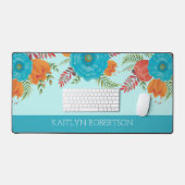 Vrouwelijke Bloemen Desk Mat Gepersonaliseerd (Keyboard & Muis)