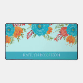 Vrouwelijke Bloemen Desk Mat Gepersonaliseerd