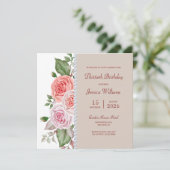 Vrouwelijke Bloemen & Diamant 30ste Verjaardag Kaart (Staand voorkant)