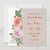 Vrouwelijke Bloemen & Diamant 30ste Verjaardag Kaart (Voorkant)